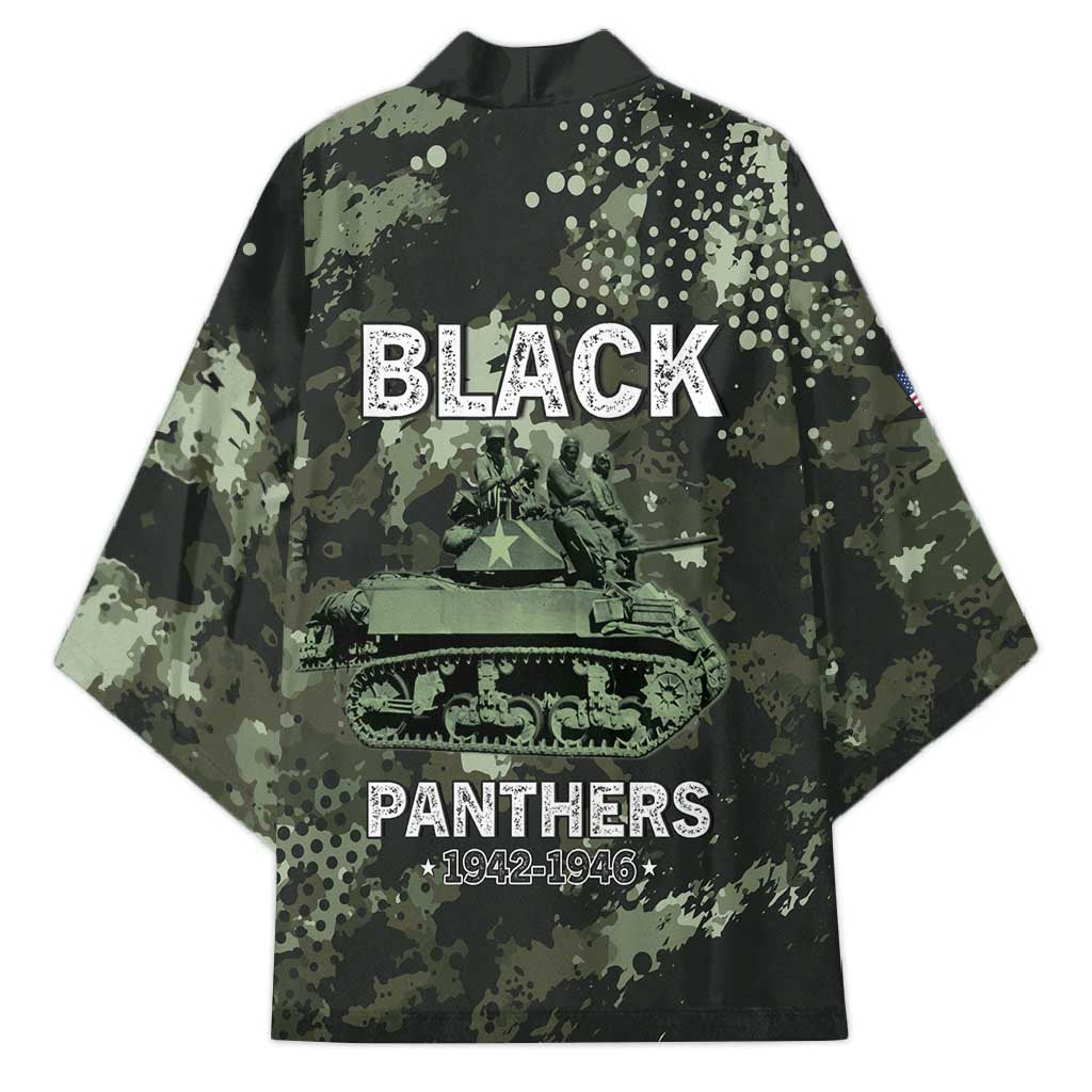 761st Tank Battalion Black Panthers Kimono WWII Military Camouflage - Wonder Print Shop
