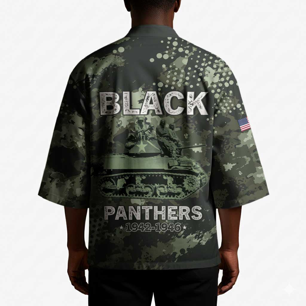 761st Tank Battalion Black Panthers Kimono WWII Military Camouflage - Wonder Print Shop