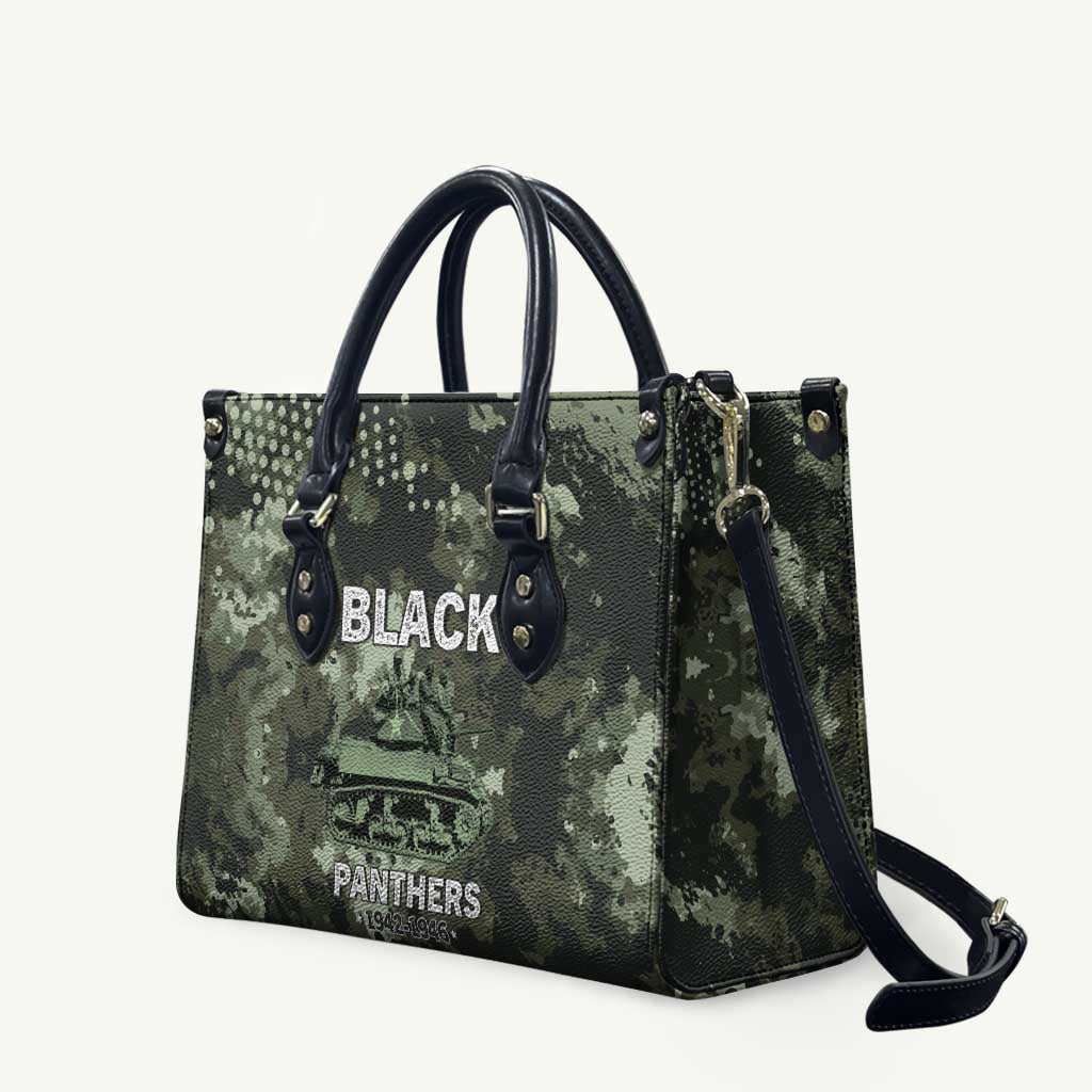 761st Tank Battalion Black Panthers Leather Bag WWII Military Camouflage - Wonder Print Shop
