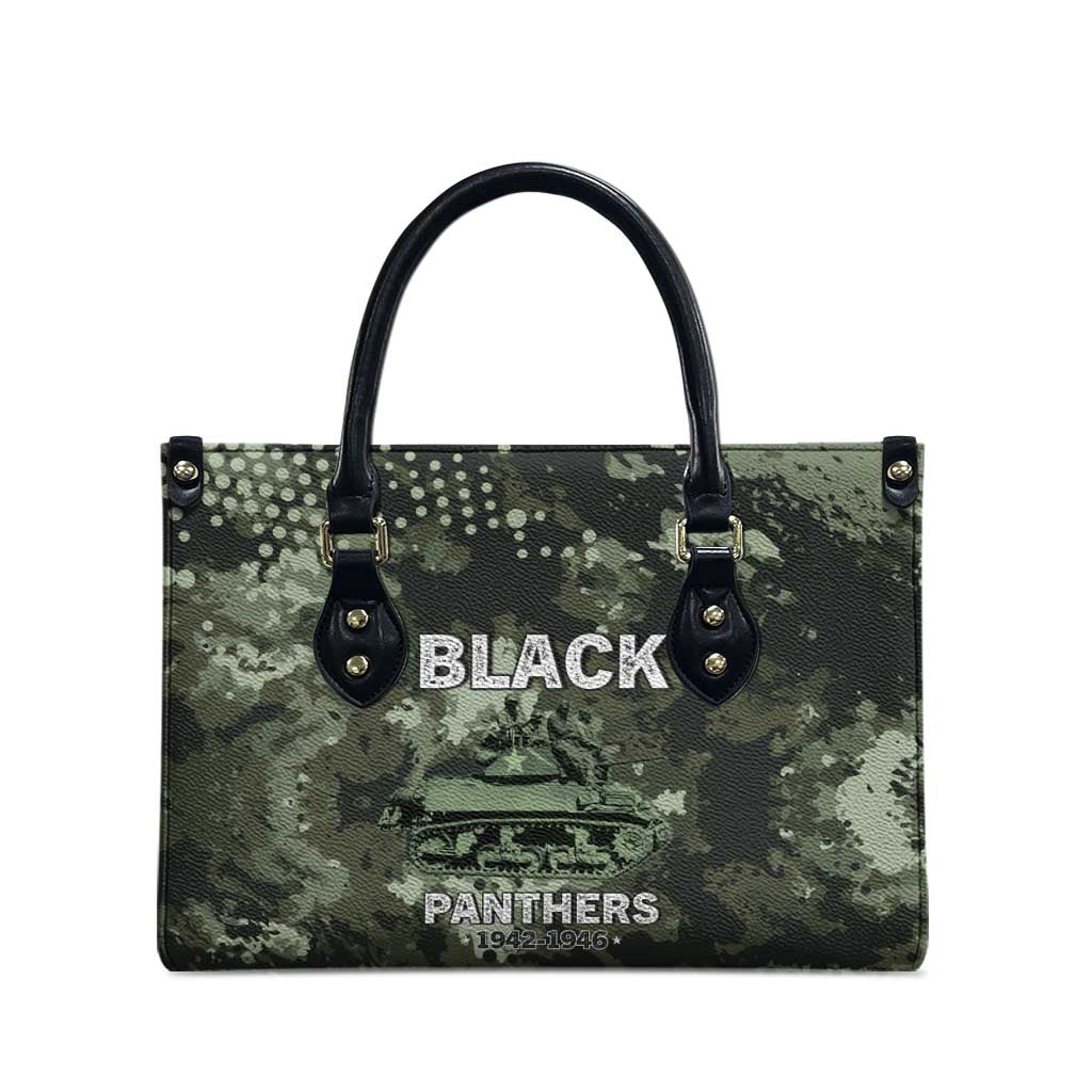 761st Tank Battalion Black Panthers Leather Bag WWII Military Camouflage - Wonder Print Shop