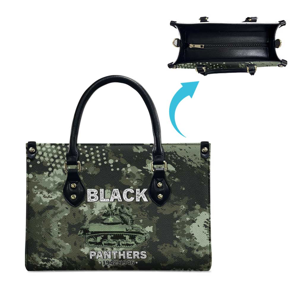 761st Tank Battalion Black Panthers Leather Bag WWII Military Camouflage - Wonder Print Shop