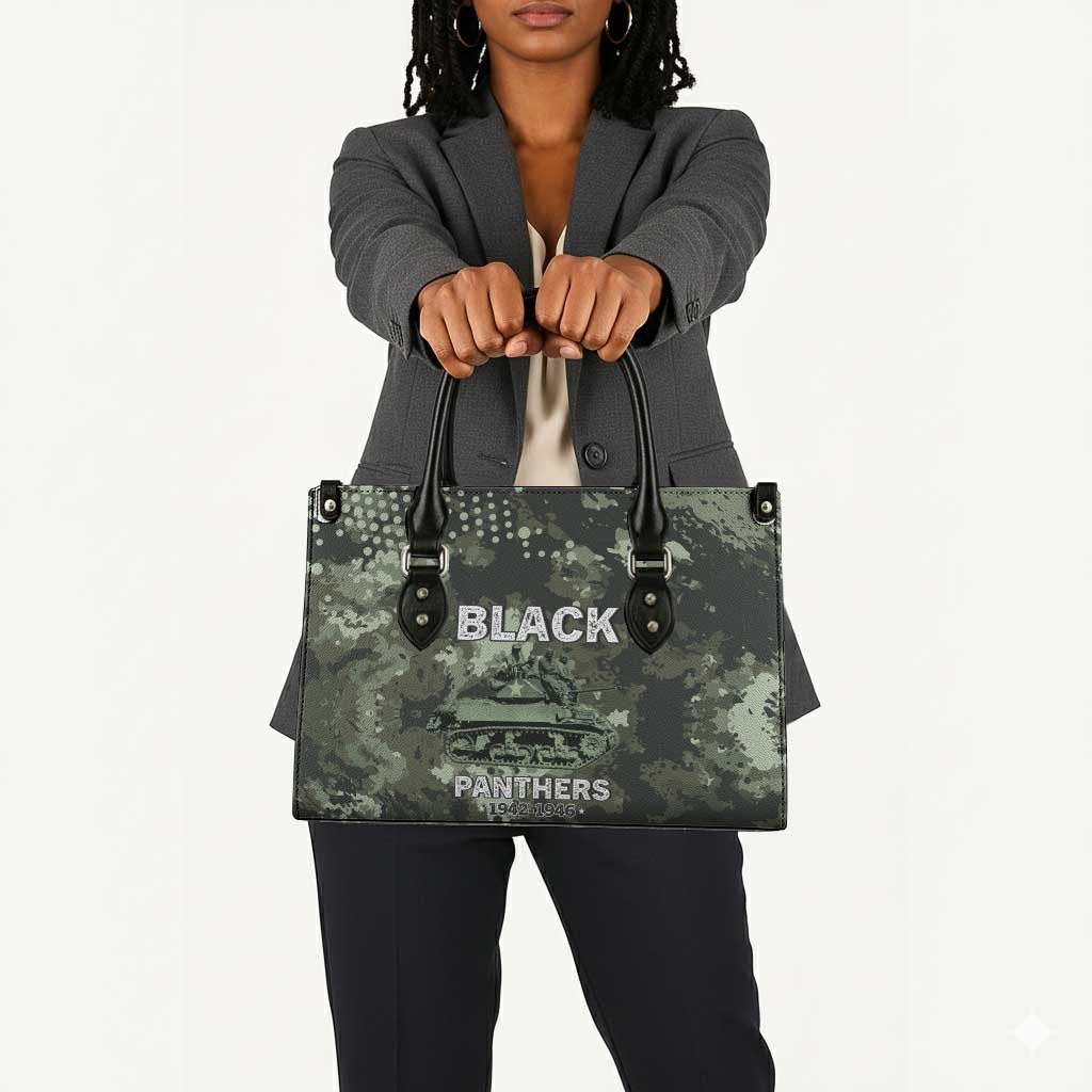 761st Tank Battalion Black Panthers Leather Bag WWII Military Camouflage - Wonder Print Shop