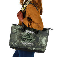 761st Tank Battalion Black Panthers Leather Tote Bag WWII Military Camouflage - Wonder Print Shop