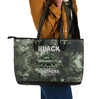 761st Tank Battalion Black Panthers Leather Tote Bag WWII Military Camouflage - Wonder Print Shop