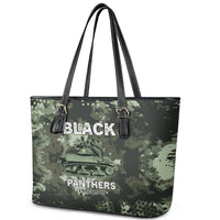 761st Tank Battalion Black Panthers Leather Tote Bag WWII Military Camouflage - Wonder Print Shop