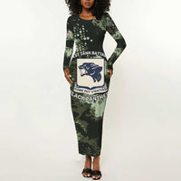761st Tank Battalion Black Panthers Long Sleeve Bodycon Dress WWII Military Camouflage - Wonder Print Shop