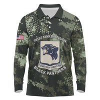 761st Tank Battalion Black Panthers Long Sleeve Polo Shirt WWII Military Camouflage - Wonder Print Shop