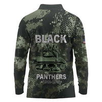761st Tank Battalion Black Panthers Long Sleeve Polo Shirt WWII Military Camouflage - Wonder Print Shop