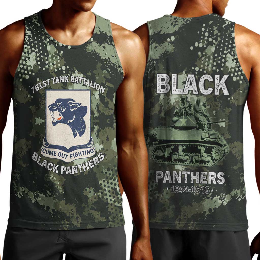 761st Tank Battalion Black Panthers Men Tank Top WWII Military Camouflage - Wonder Print Shop