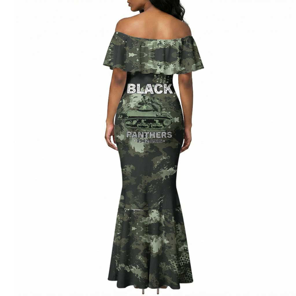 761st Tank Battalion Black Panthers Mermaid Dress WWII Military Camouflage - Wonder Print Shop