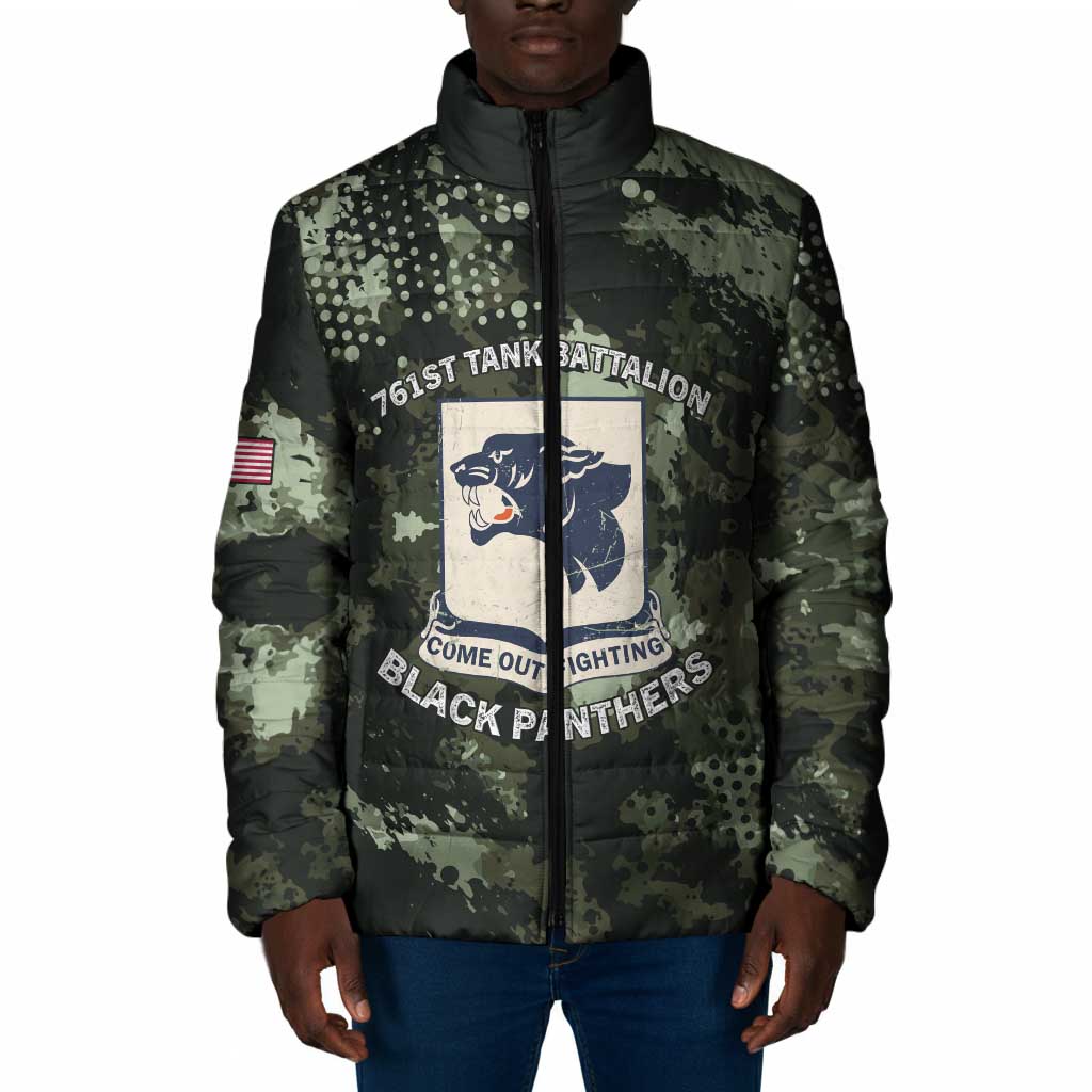 761st Tank Battalion Black Panthers Padded Jacket WWII Military Camouflage - Wonder Print Shop