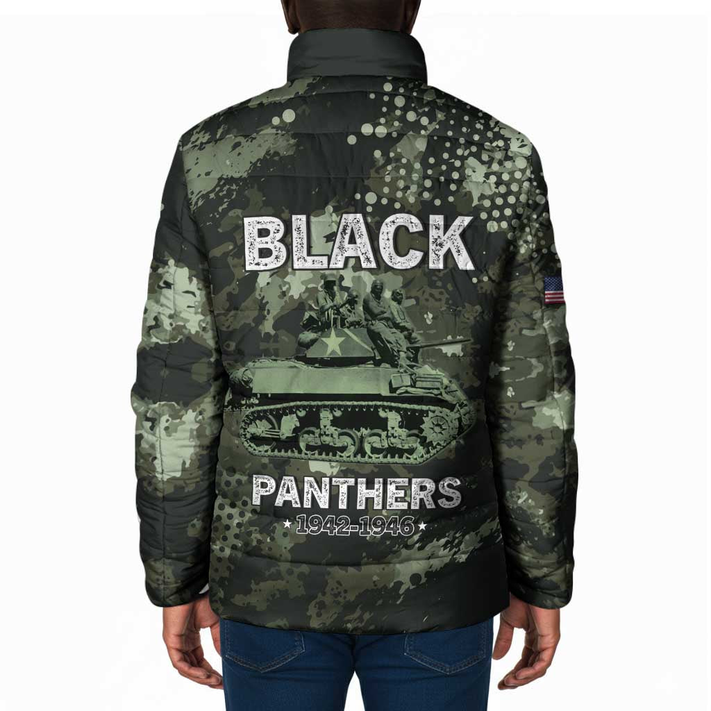 761st Tank Battalion Black Panthers Padded Jacket WWII Military Camouflage - Wonder Print Shop