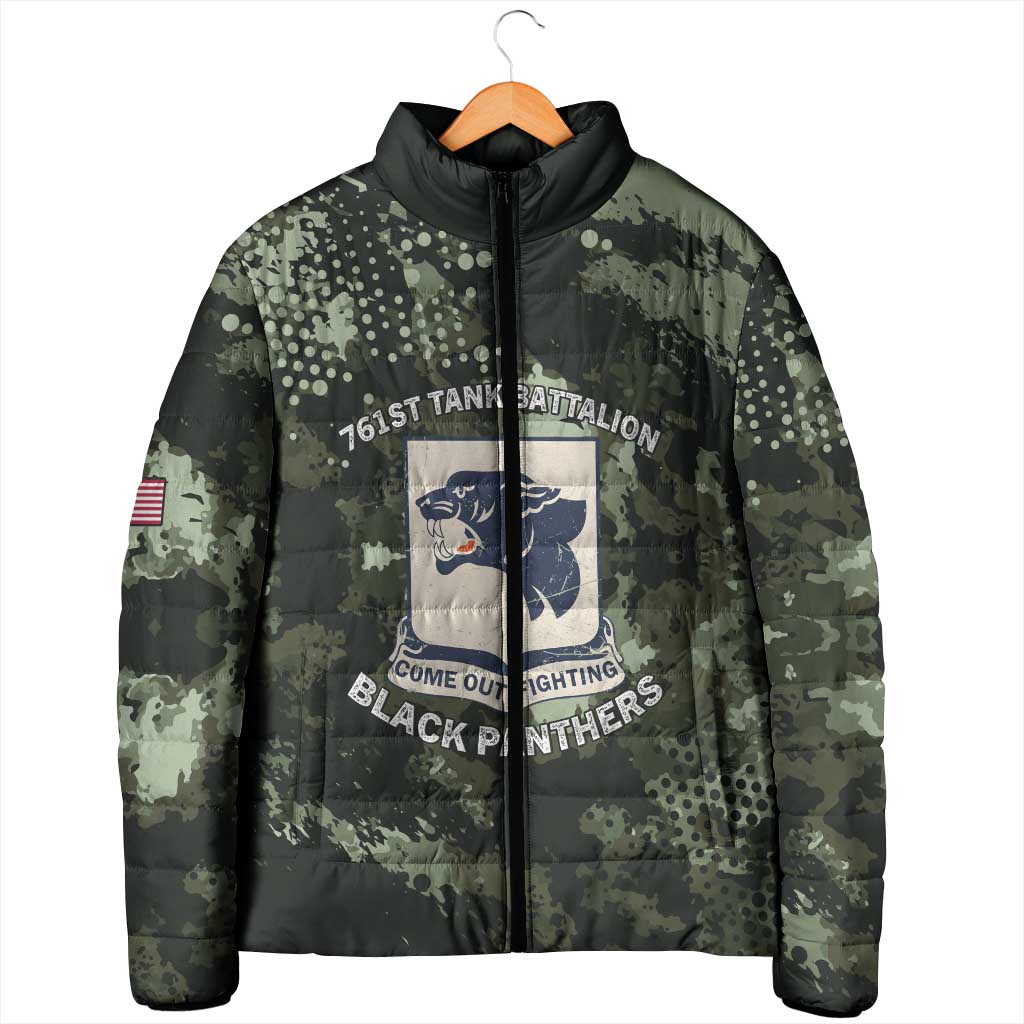761st Tank Battalion Black Panthers Padded Jacket WWII Military Camouflage - Wonder Print Shop