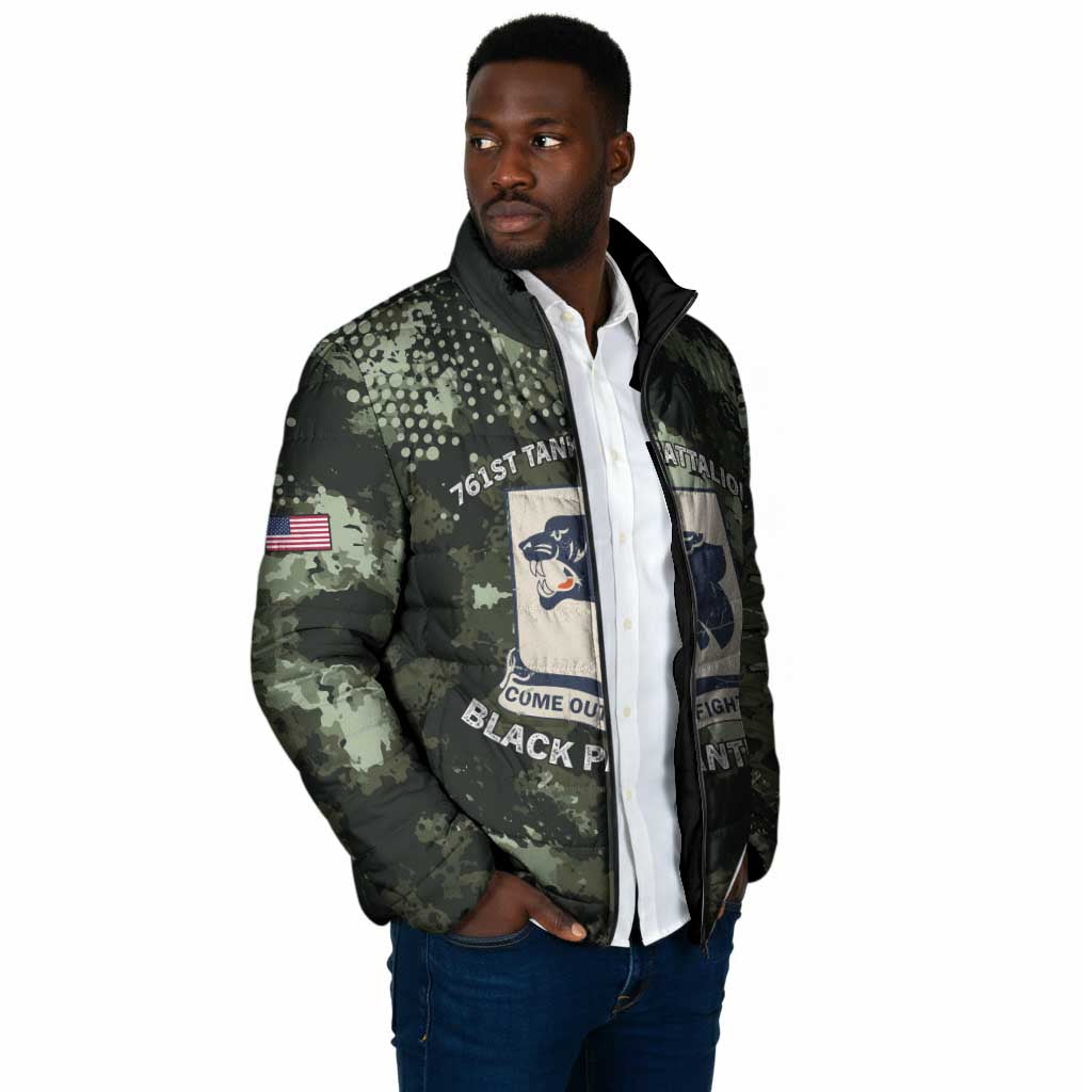 761st Tank Battalion Black Panthers Padded Jacket WWII Military Camouflage - Wonder Print Shop