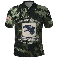 761st Tank Battalion Black Panthers Polo Shirt WWII Military Camouflage - Wonder Print Shop