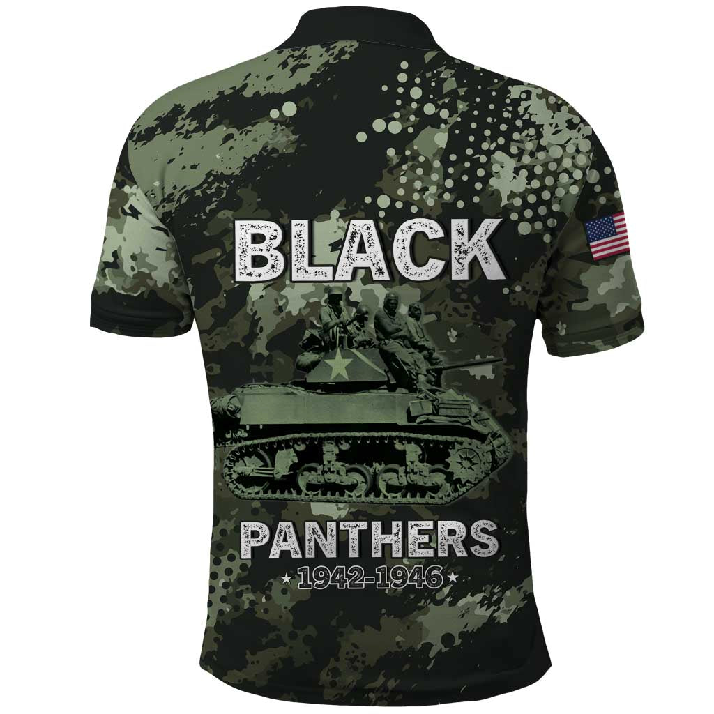 761st Tank Battalion Black Panthers Polo Shirt WWII Military Camouflage - Wonder Print Shop