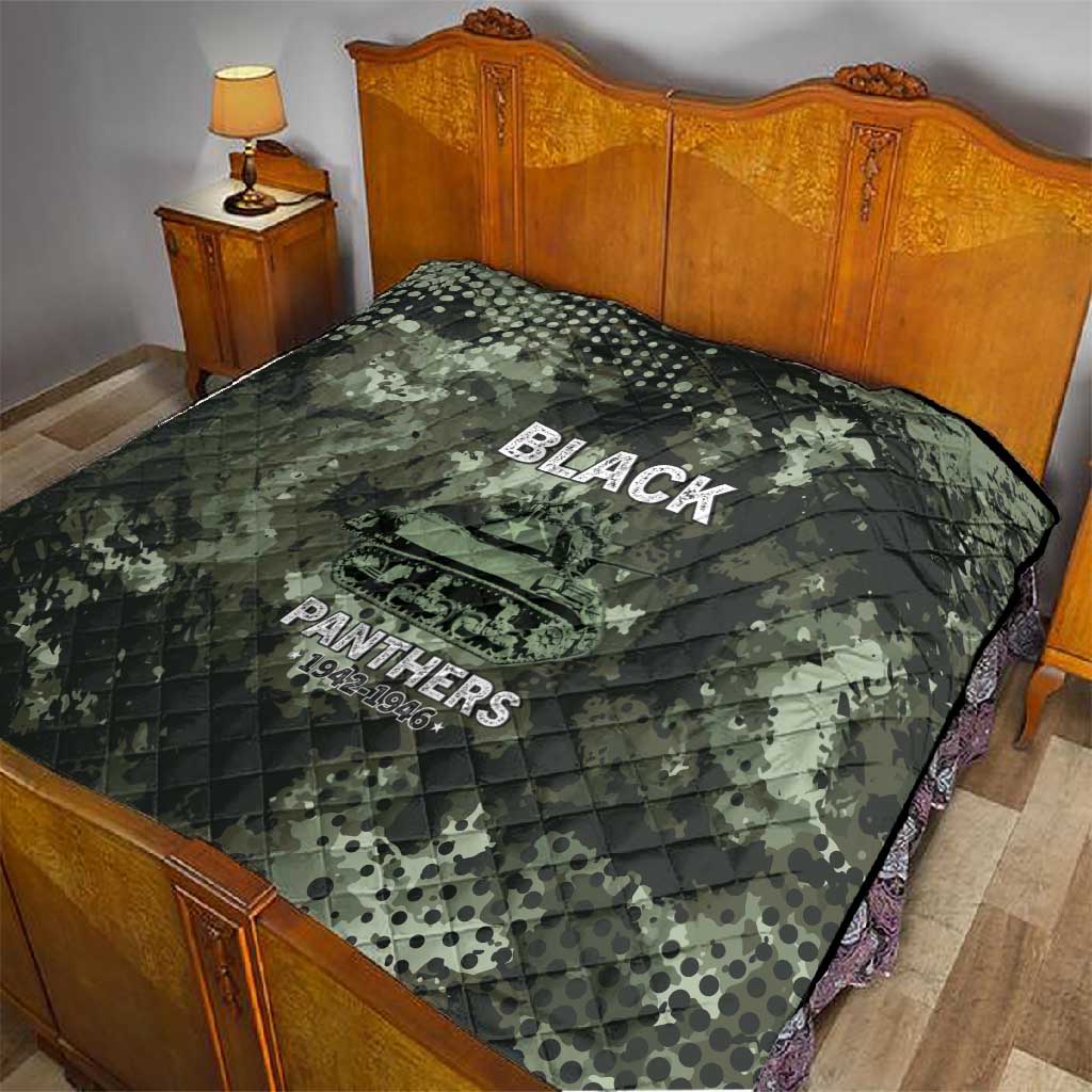 761st Tank Battalion Black Panthers Quilt WWII Military Camouflage - Wonder Print Shop