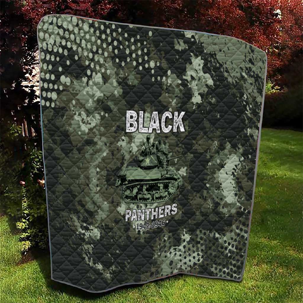 761st Tank Battalion Black Panthers Quilt WWII Military Camouflage - Wonder Print Shop