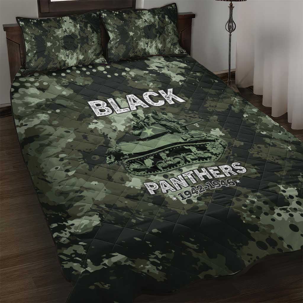 761st Tank Battalion Black Panthers Quilt Bed Set WWII Military Camouflage - Wonder Print Shop