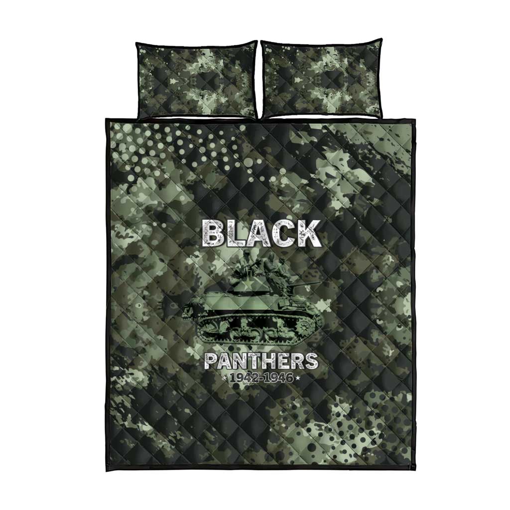 761st Tank Battalion Black Panthers Quilt Bed Set WWII Military Camouflage - Wonder Print Shop