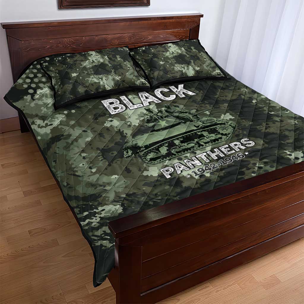 761st Tank Battalion Black Panthers Quilt Bed Set WWII Military Camouflage - Wonder Print Shop