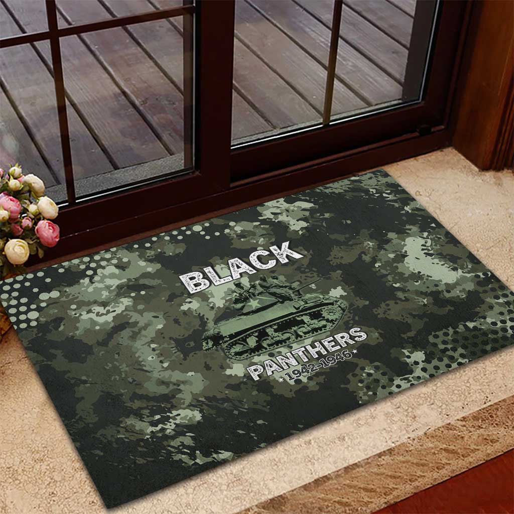 761st Tank Battalion Black Panthers Rubber Doormat WWII Military Camouflage - Wonder Print Shop