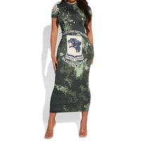 761st Tank Battalion Black Panthers Short Sleeve Bodycon Dress WWII Military Camouflage - Wonder Print Shop