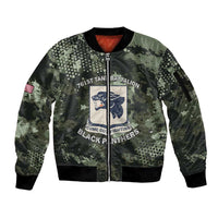 761st Tank Battalion Black Panthers Sleeve Zip Bomber Jacket WWII Military Camouflage - Wonder Print Shop