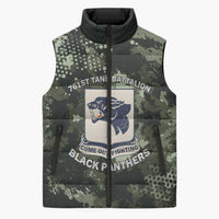 761st Tank Battalion Black Panthers Sleeveless Puffer Jacket WWII Military Camouflage - Wonder Print Shop