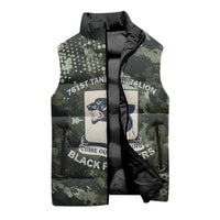 761st Tank Battalion Black Panthers Sleeveless Puffer Jacket WWII Military Camouflage - Wonder Print Shop