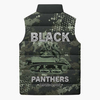 761st Tank Battalion Black Panthers Sleeveless Puffer Jacket WWII Military Camouflage - Wonder Print Shop