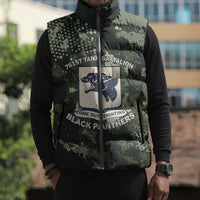 761st Tank Battalion Black Panthers Sleeveless Puffer Jacket WWII Military Camouflage - Wonder Print Shop