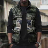 761st Tank Battalion Black Panthers Sleeveless Puffer Jacket WWII Military Camouflage - Wonder Print Shop