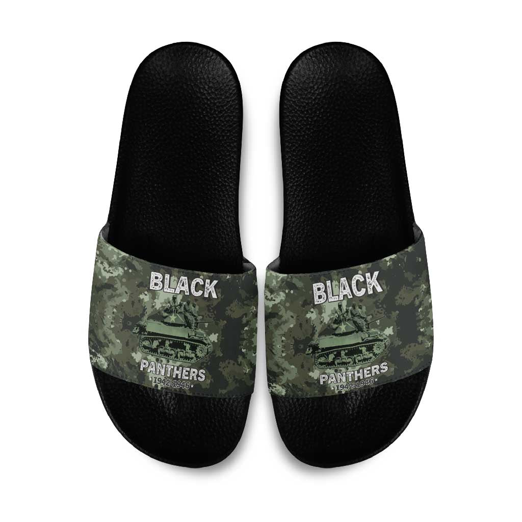 761st Tank Battalion Black Panthers Slide Sandals WWII Military Camouflage - Wonder Print Shop