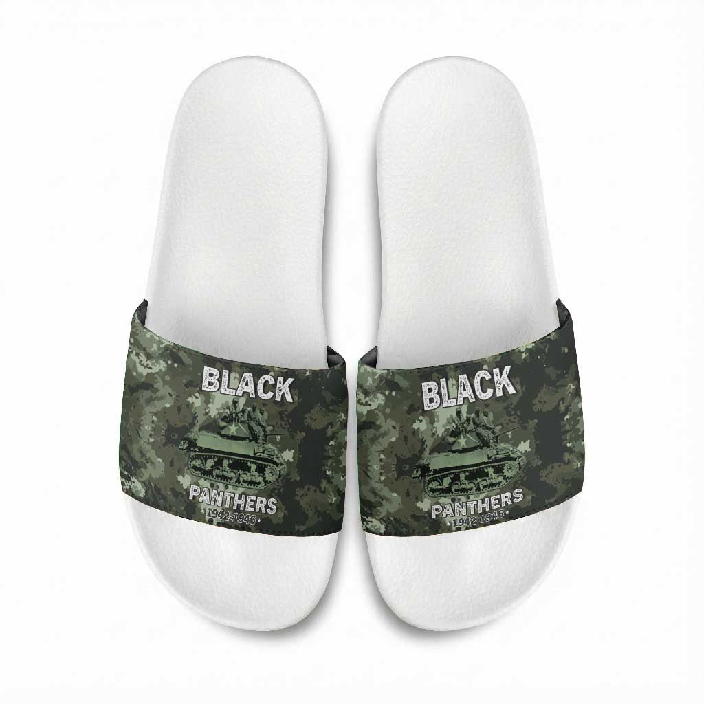 761st Tank Battalion Black Panthers Slide Sandals WWII Military Camouflage - Wonder Print Shop