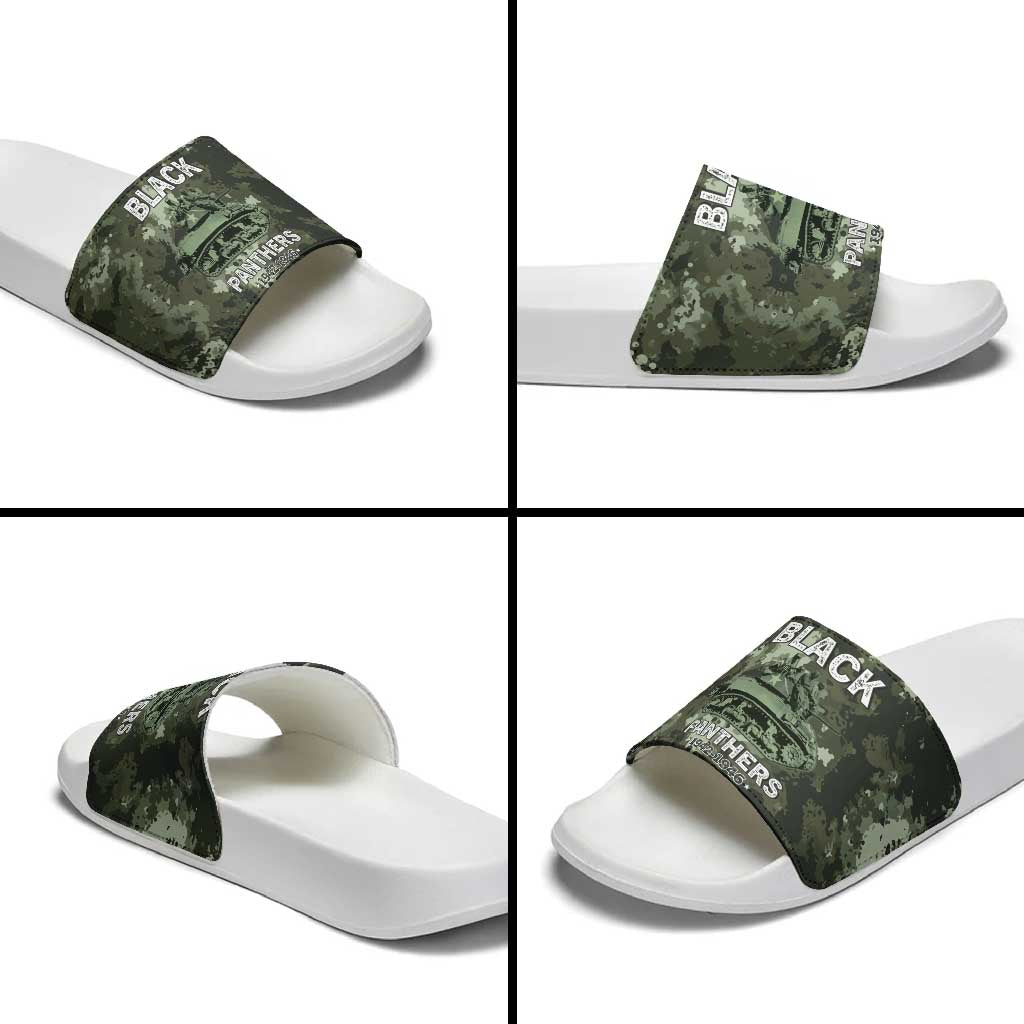 761st Tank Battalion Black Panthers Slide Sandals WWII Military Camouflage - Wonder Print Shop