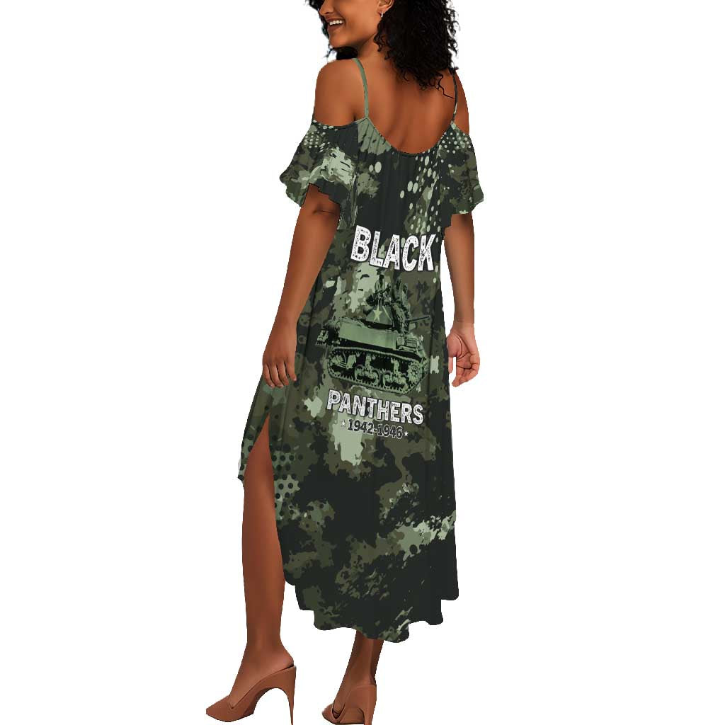 761st Tank Battalion Black Panthers Summer Maxi Dress WWII Military Camouflage - Wonder Print Shop