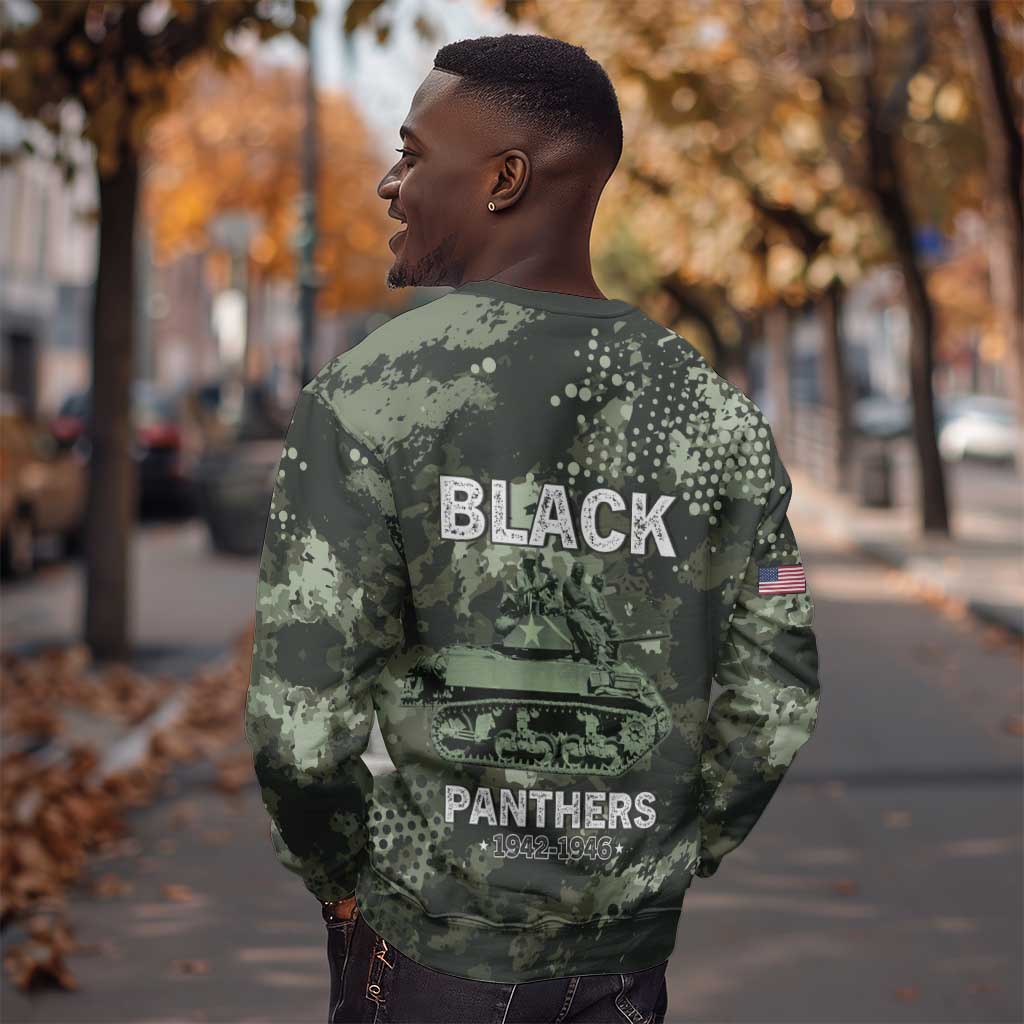 761st Tank Battalion Black Panthers Sweatshirt WWII Military Camouflage - Wonder Print Shop