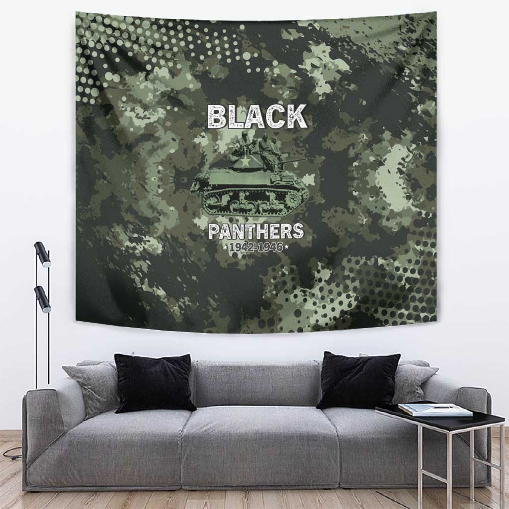 761st Tank Battalion Black Panthers Tapestry WWII Military Camouflage - Wonder Print Shop
