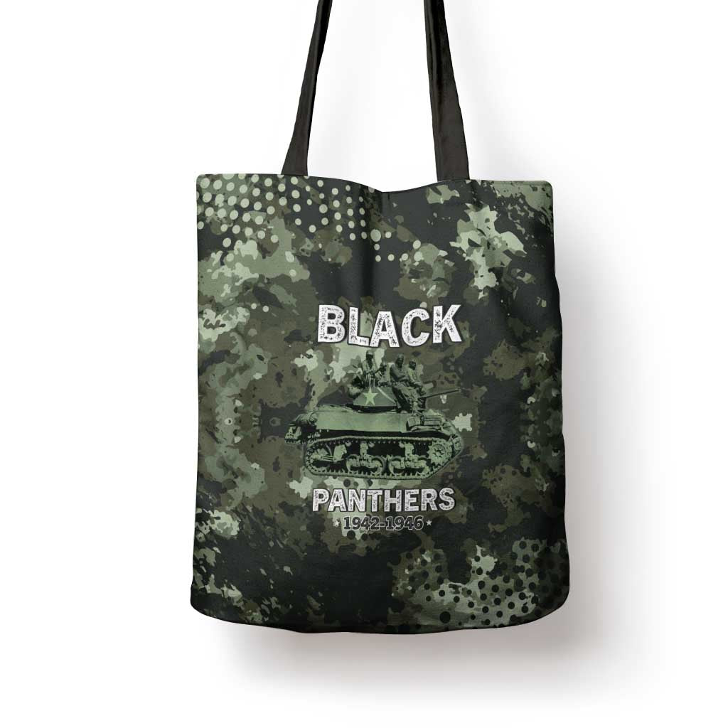 761st Tank Battalion Black Panthers Tote Bag WWII Military Camouflage - Wonder Print Shop