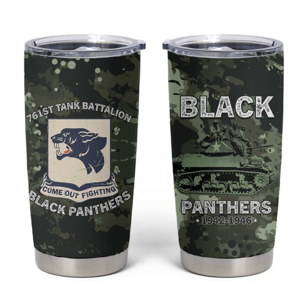 761st Tank Battalion Black Panthers Tumbler Cup WWII Military Camouflage - Wonder Print Shop