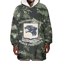 761st Tank Battalion Black Panthers Wearable Blanket Hoodie WWII Military Camouflage - Wonder Print Shop