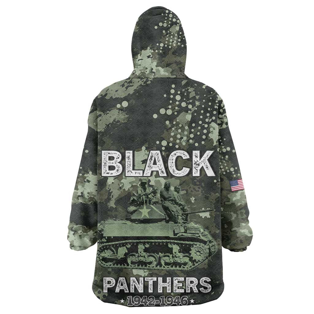 761st Tank Battalion Black Panthers Wearable Blanket Hoodie WWII Military Camouflage - Wonder Print Shop