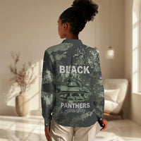 761st Tank Battalion Black Panthers Women Casual Shirt WWII Military Camouflage - Wonder Print Shop