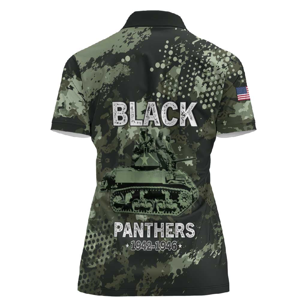 761st Tank Battalion Black Panthers Women Polo Shirt WWII Military Camouflage - Wonder Print Shop