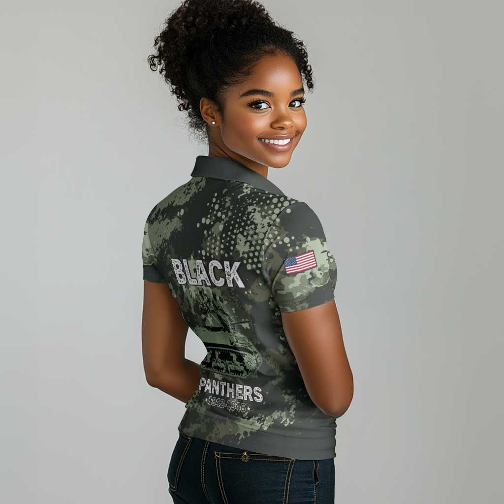761st Tank Battalion Black Panthers Women Polo Shirt WWII Military Camouflage - Wonder Print Shop