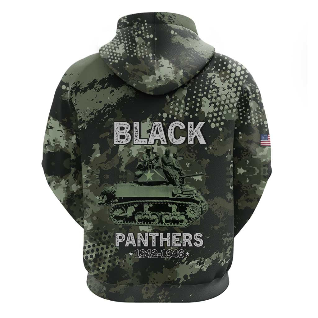 761st Tank Battalion Black Panthers Zip Hoodie WWII Military Camouflage - Wonder Print Shop