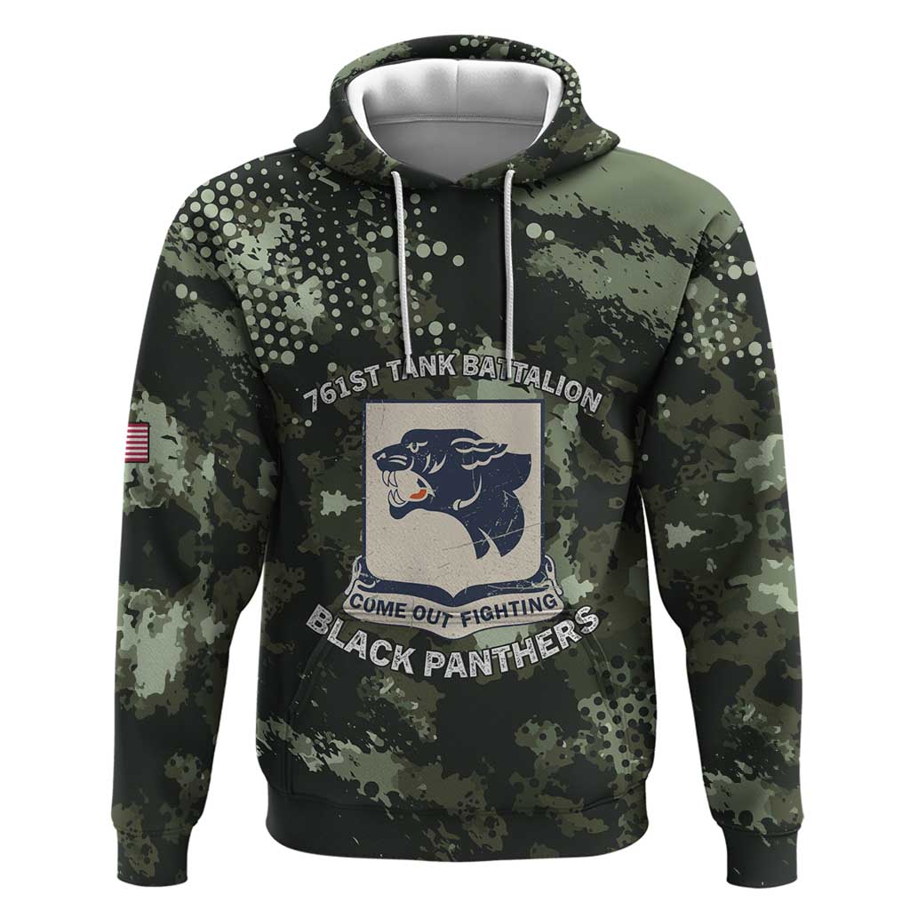 761st Tank Battalion Black Panthers Zip Hoodie WWII Military Camouflage - Wonder Print Shop