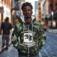 761st Tank Battalion Black Panthers Zip Hoodie WWII Military Camouflage - Wonder Print Shop