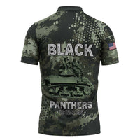761st Tank Battalion Black Panthers Zipper Polo Shirt WWII Military Camouflage - Wonder Print Shop